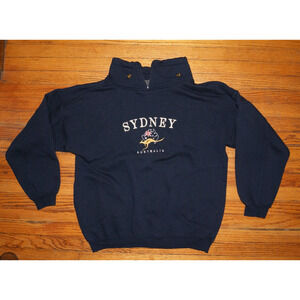 Vintage 90’s Mens Large Sydney Australia Sweater 1/4 Zip Mock Neck Sweatshirt